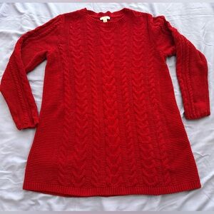 J.Jill Vibrant Red Cable Knit Sweater